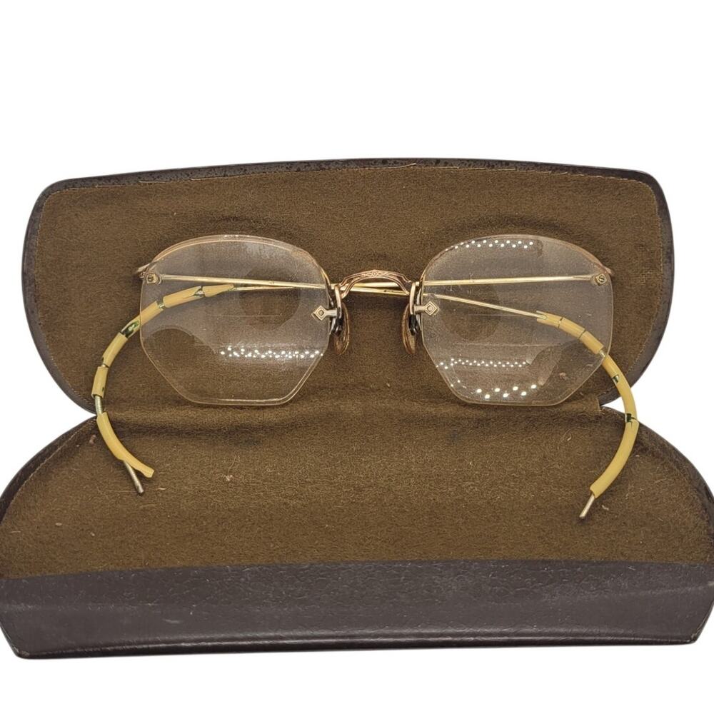 American Optical Gold Filled Frames Vintage Academia Ful Vue Rimway Style